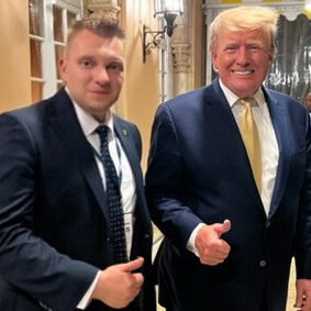 PRESIDENT TRUMP Mar-a-lago with Veterans For America First Vlad Lemets called on stage with POTUS